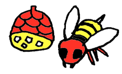 蜂の巣と蜂イラスト